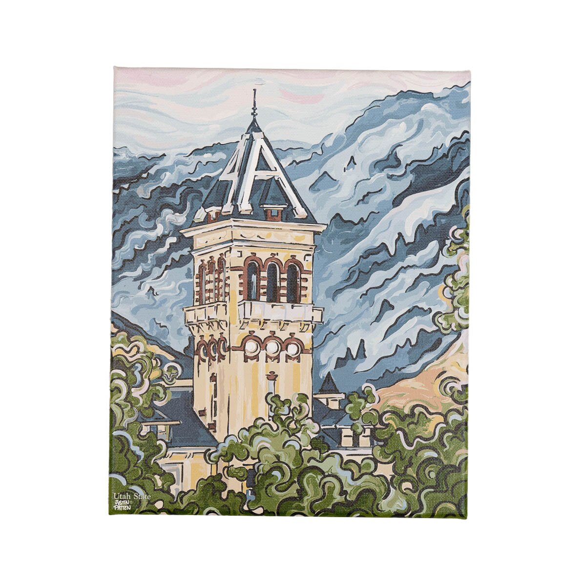 Old Main Painted Canvas Art 8x10